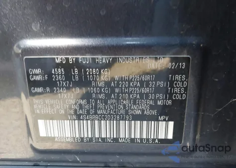 2013 Subaru Outback 2.5I Premium из США, поврежденный, VIN 4S4BRBCC2D3287793